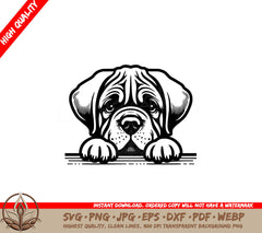 Mastiff Peekaboo SVG - Digital Product in Various File Formats