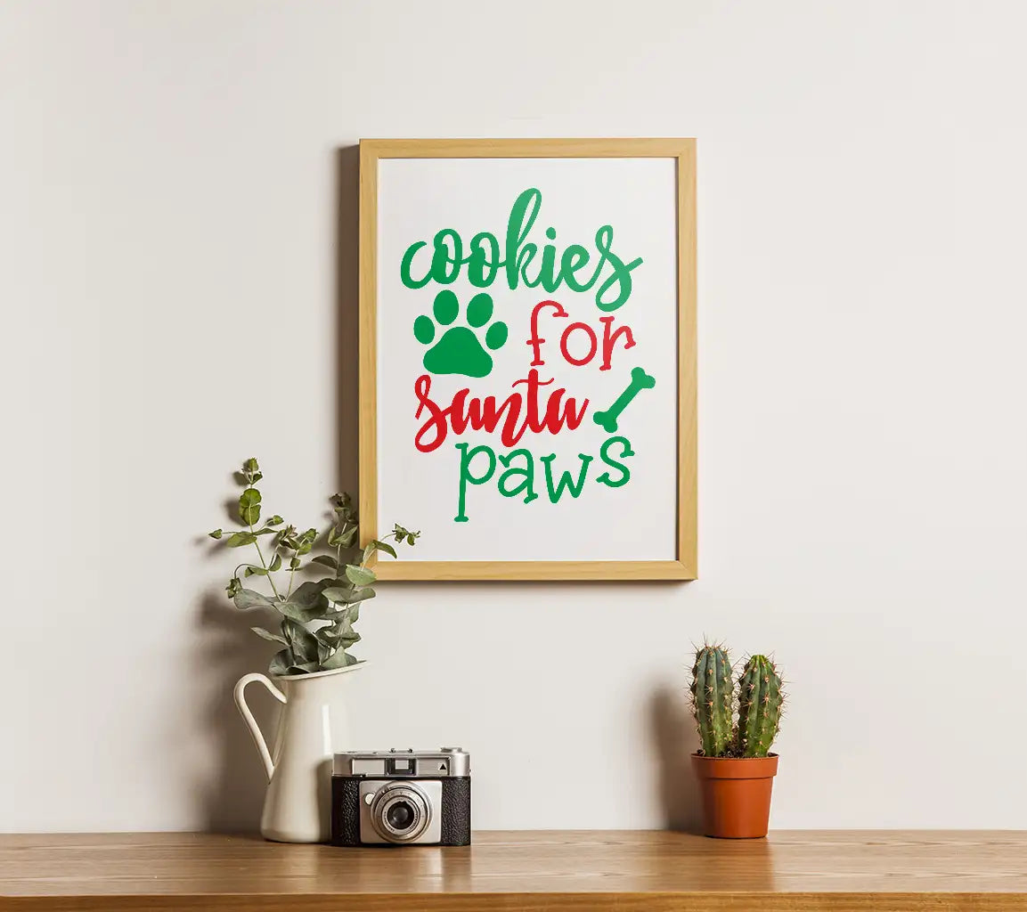 Christmas Cookies for Santa Paws SVG Bundle - Red & Green Sign SVG