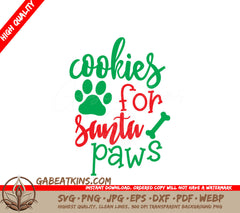 Christmas Cookies for Santa Paws SVG Bundle - Red & Green Sign SVG