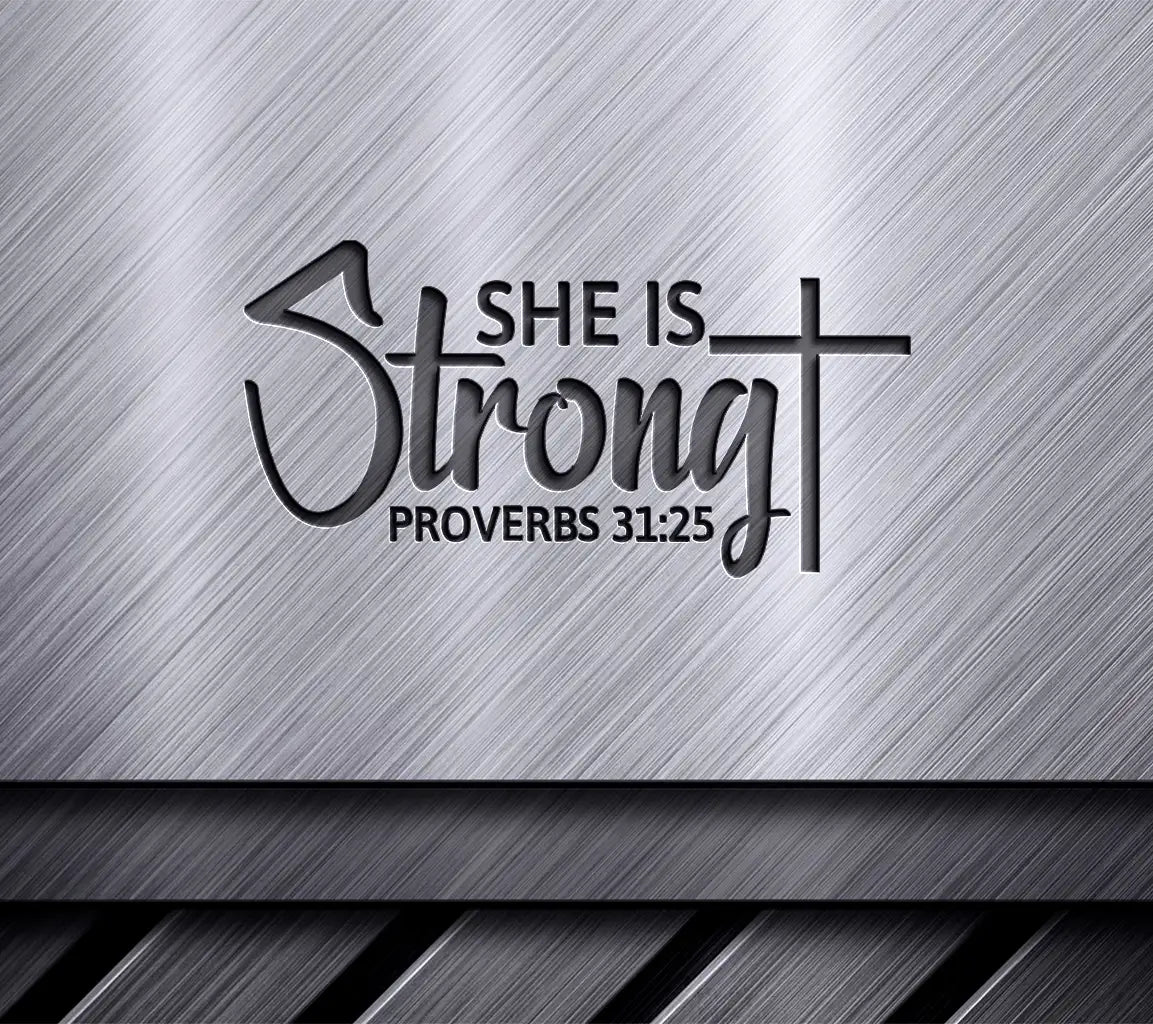 She Is Strong Christian Cross SVG Design SVG