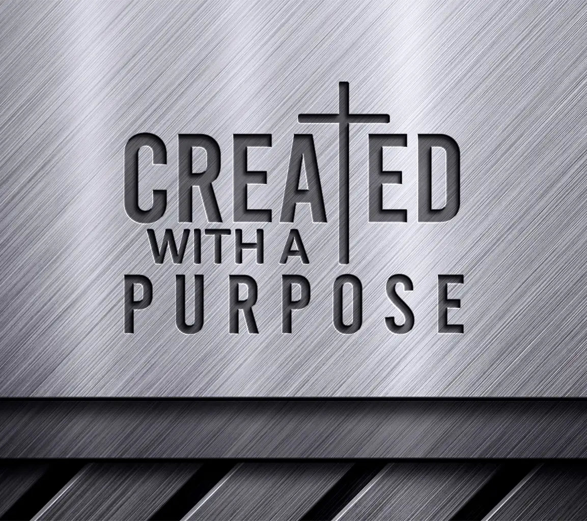 Created With A Purpose Christian Cross Design SVG -  SVG