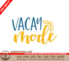 Vacay Mode SVG Bundle Blue & Yellow Design Design SVG