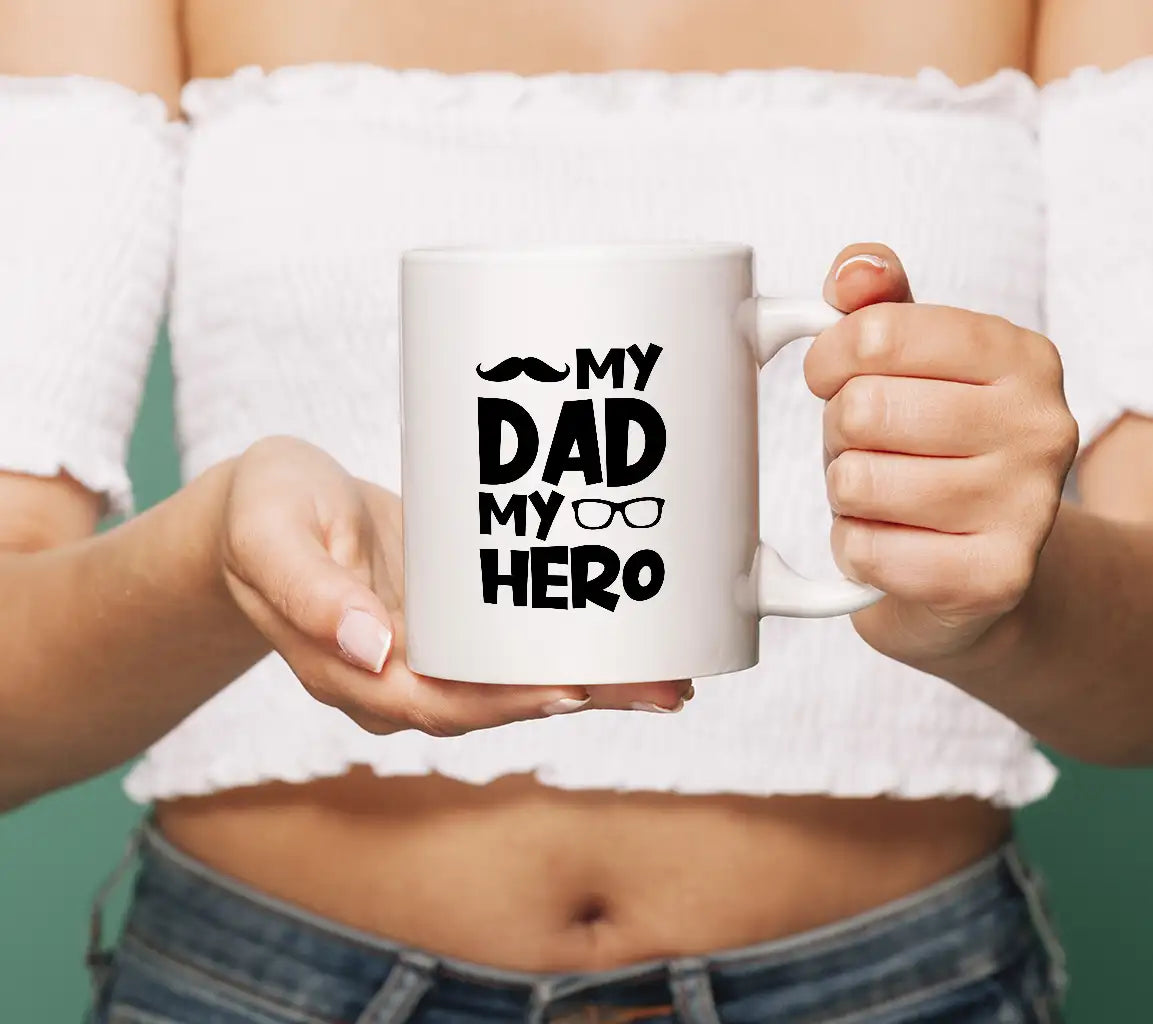 My Dad My Hero SVG Bundle Mustache & Glasses Design SVG