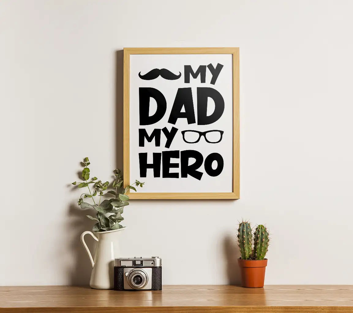 My Dad My Hero SVG Bundle Mustache & Glasses Design SVG