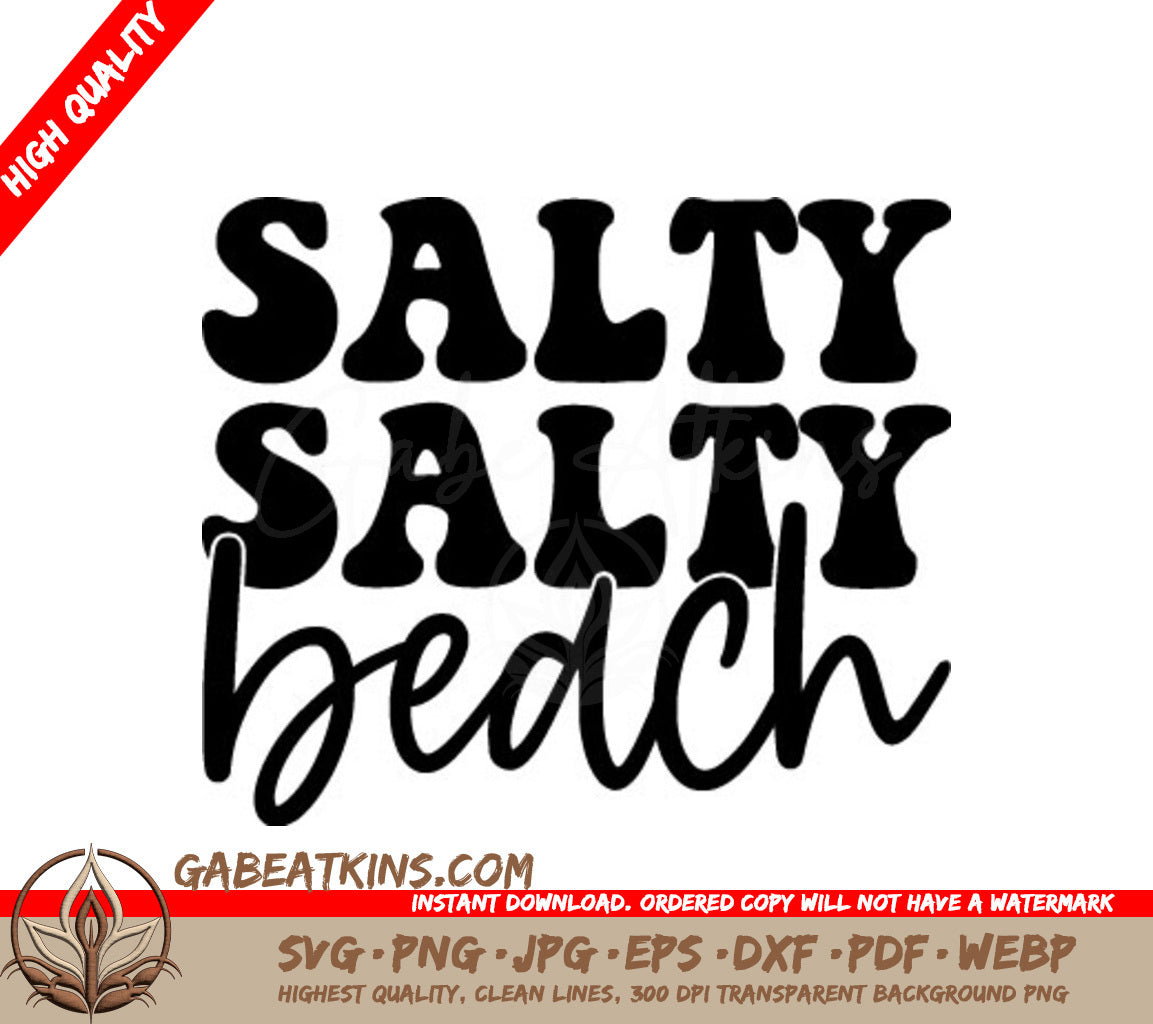 Salty Beach  Design SVG - Summer Beach Bundle SVG