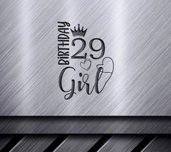 Birthday Girl with Crown & Number 29 SVG Bundle - Digital Download SVG