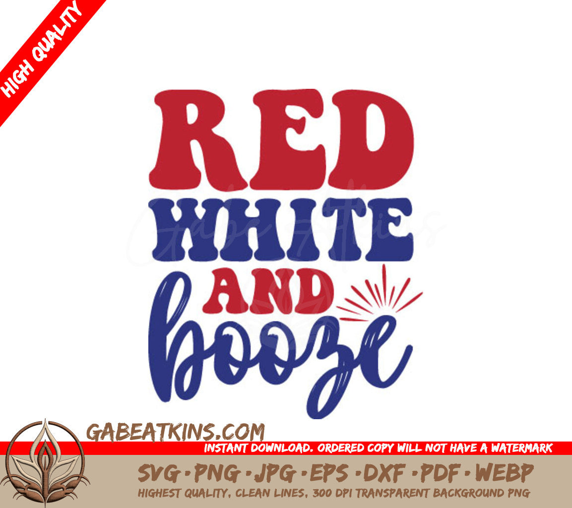 Red, White & Booze Memorial Day SVG Design SVG