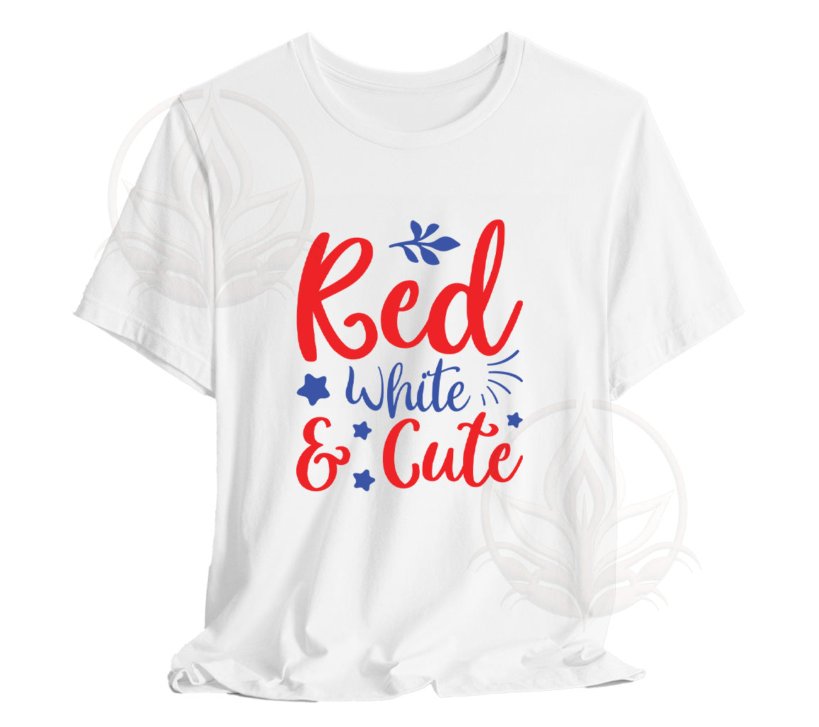 Red, White and Cute Vector Cut Files SVG For Silhouette and Cricut | A | Includes DXF, JPG, PDF, WebP