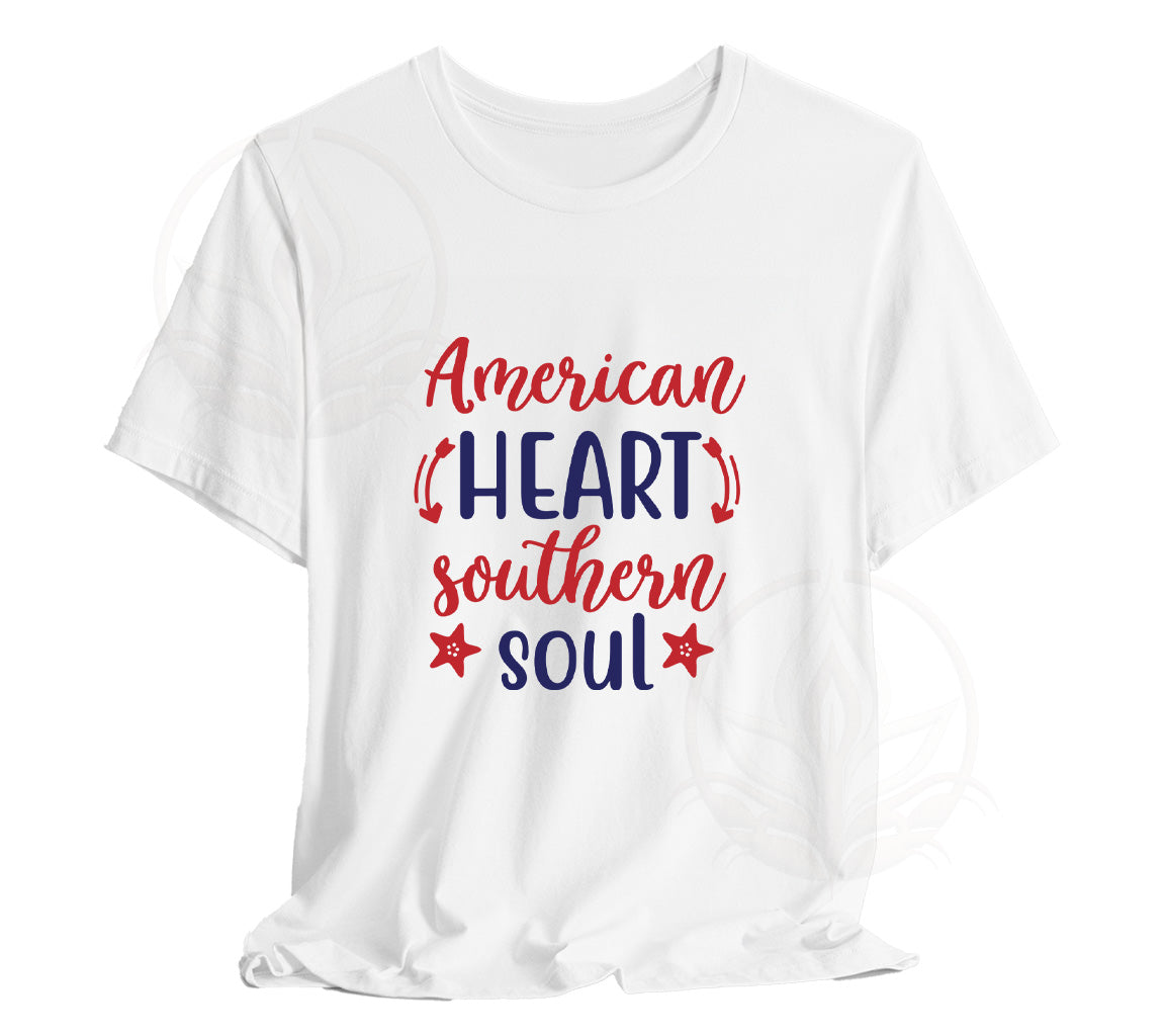 American Heart Southern Soul Patriotic SVG | You will get American Heart Souther Soul SVG, PNG, JPG, EPS, DXF, PDF and WebP File Formats