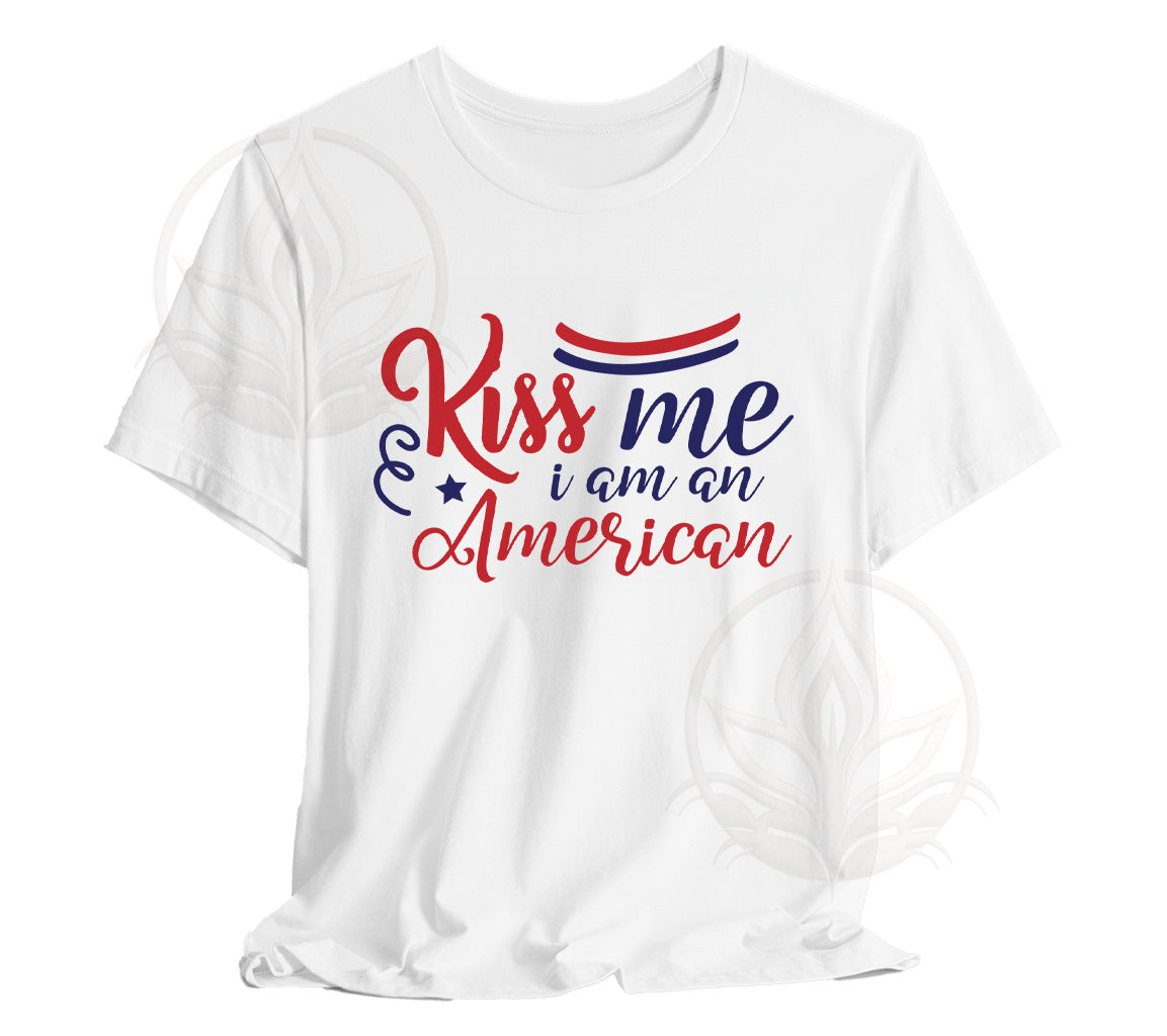 Kiss Me I Am American Cut File SVG Silhouette and Cricut | Highest Qua | American Cut File SVG Silhouette