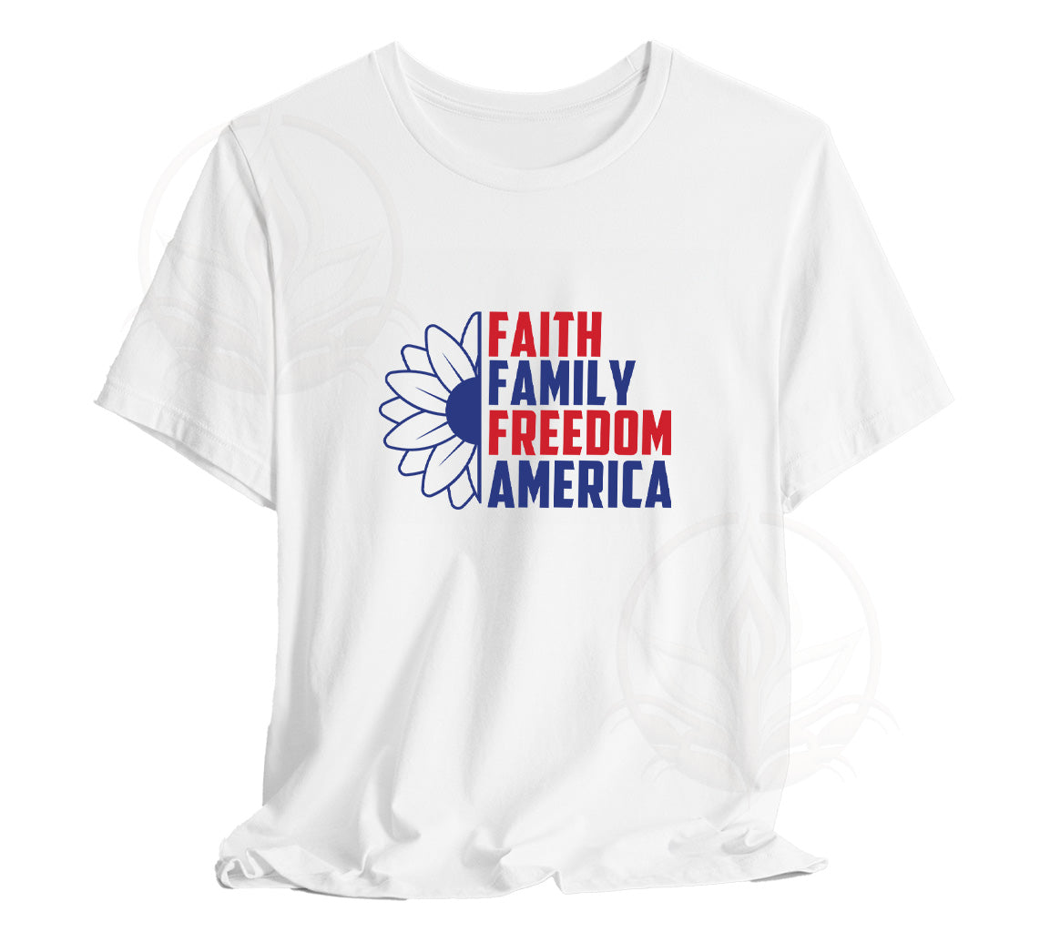 Faith, Family, Freedom America SVG for Crafting 4th of July with Silhouette and Cricut | You Get Faith Family Freedom America SVG, PNG, JPG, EPS, DXF, PDF 