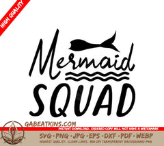  Mermaid Squad Design SVG - Mermaid Tail Design SVG