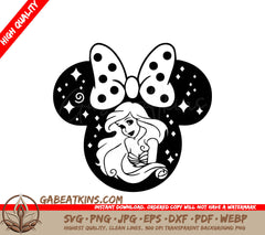  A Little Mermaid With A Bow SVG - Mickey Ariel SVG SVG