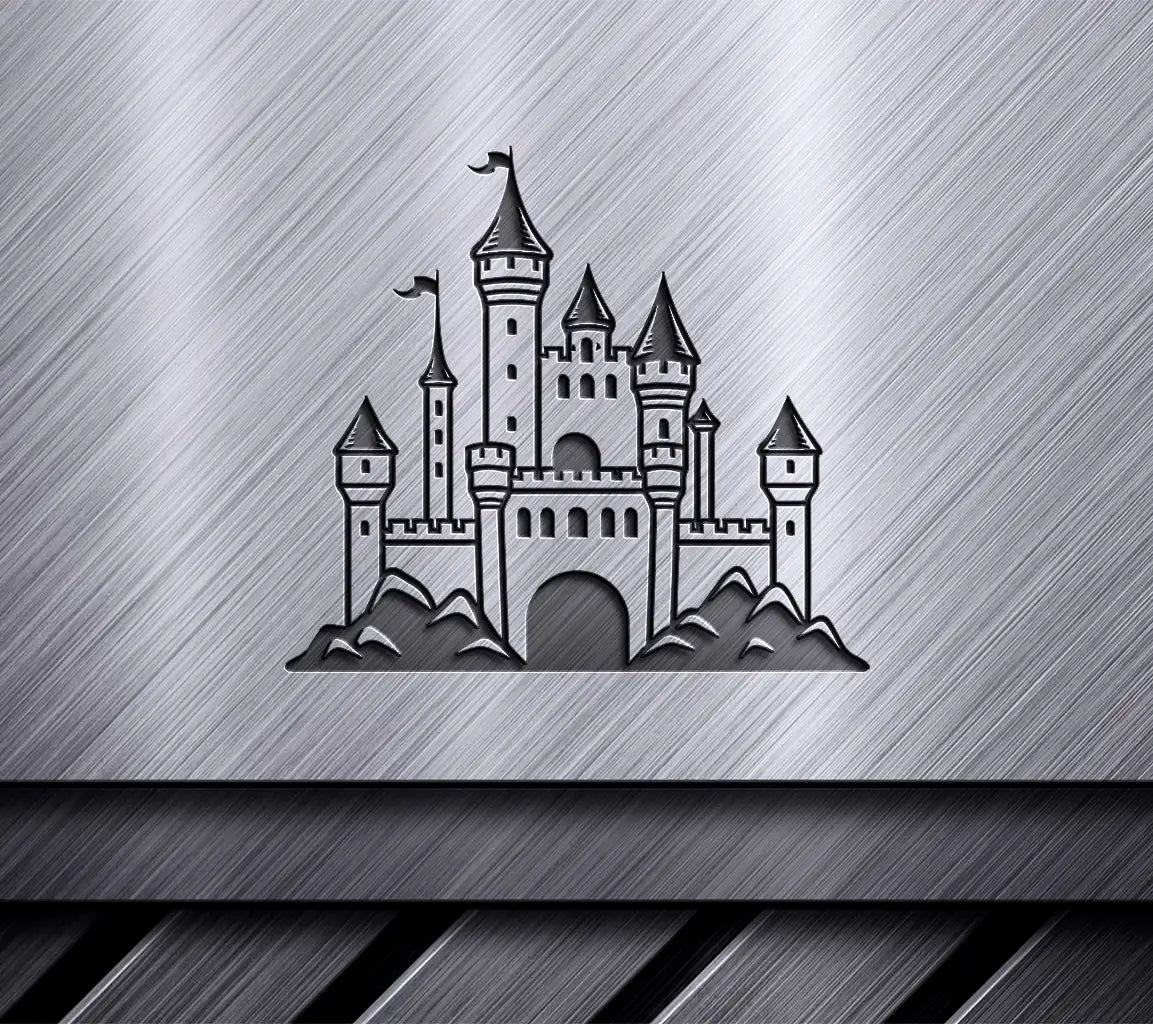  Castle with Mountains SVG - Mini Truck Vector Design Design SVG