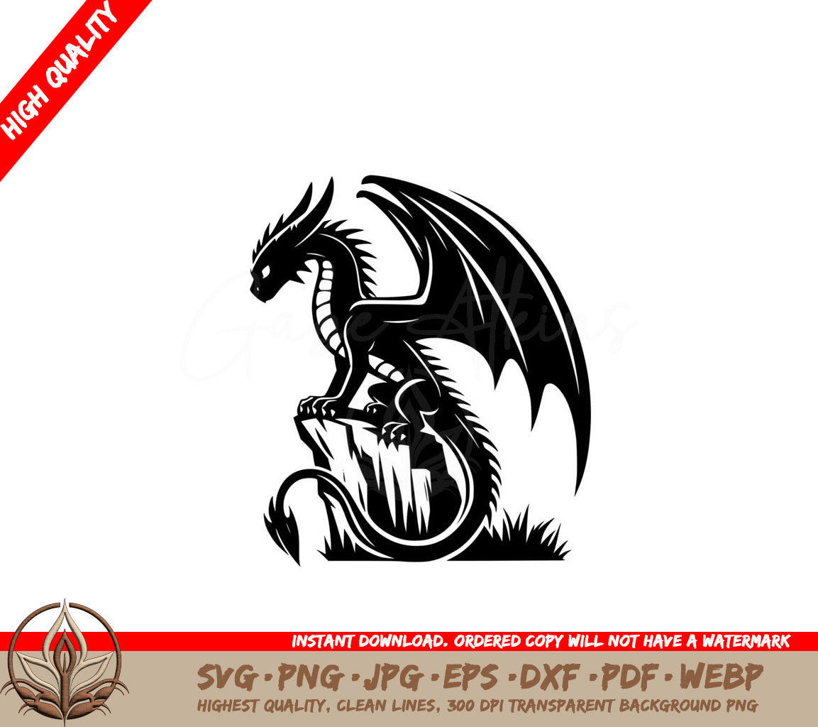 Mighty Mountain Dragon SVG - Digital File for Flexibility