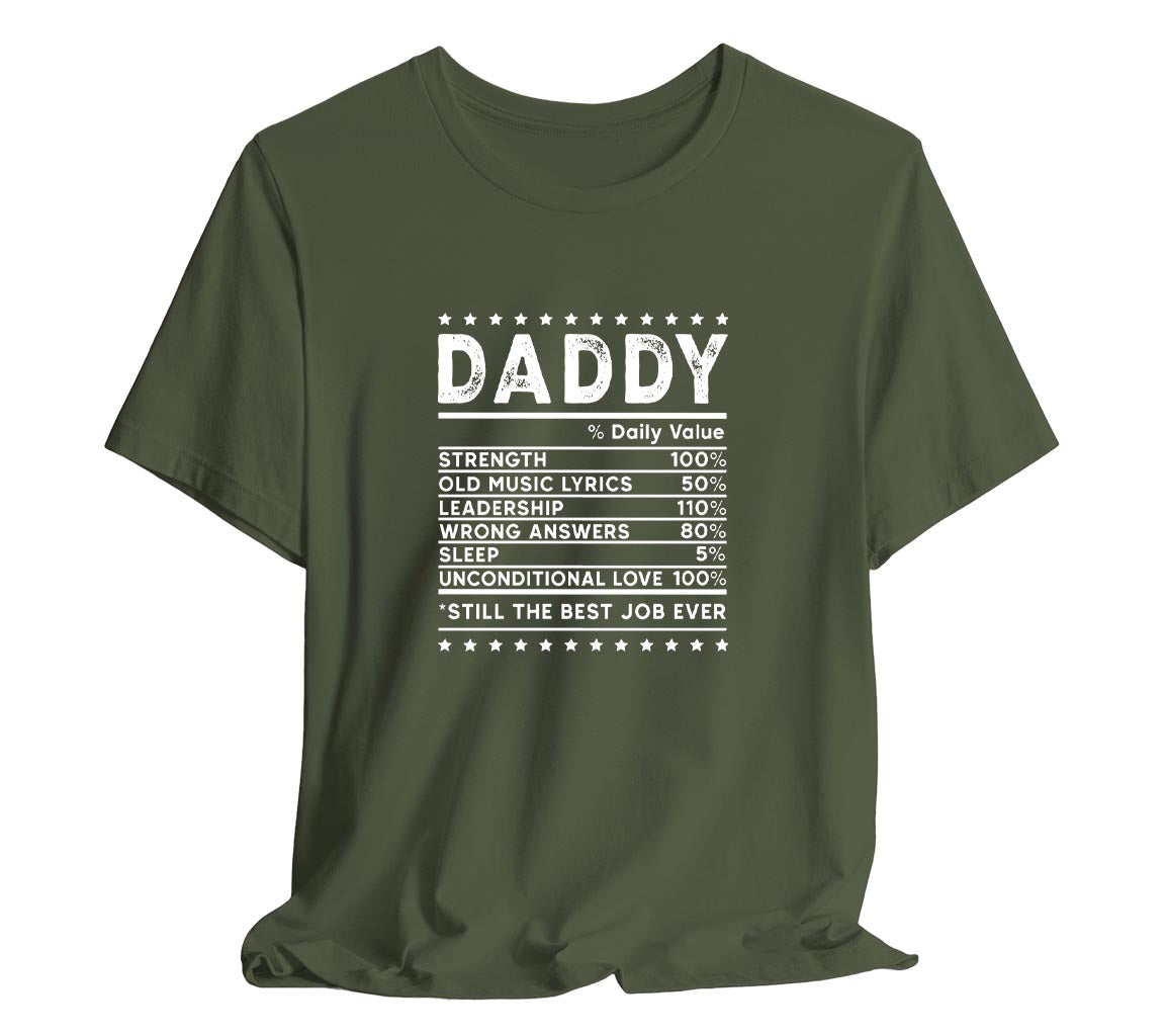 Dad Nutrition Facts T-Shirt, Perfect T-Shirt for Dads on Fathers Day | | Day Gift, Funny Father Shirt,