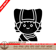 Minang Clothes Person with Hat -  SVG Icon SVG