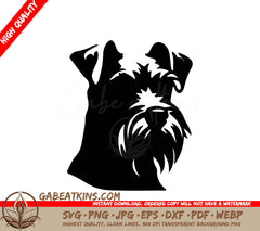 Miniature Schnauzer Head SVG -  Silhouette SVG