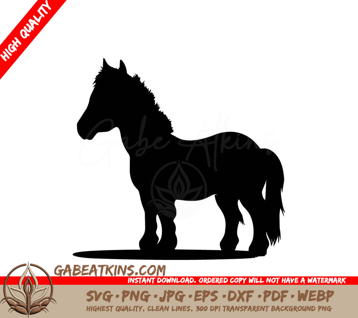 A Silhouette Of A Horse On A White Background SVG - Miniature Horse SVG