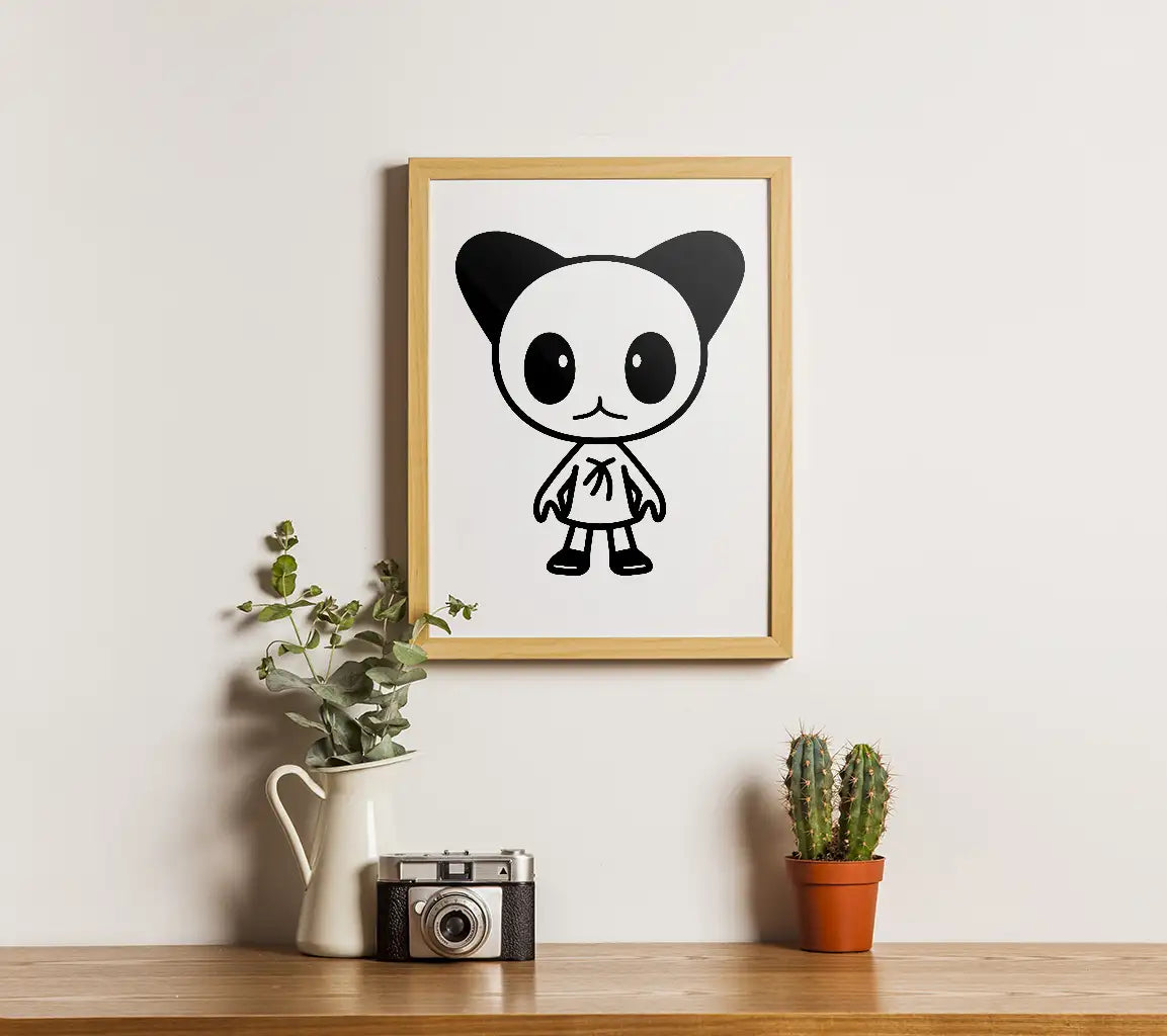 Minimalist  Panda Bear Halloween Mascot SVG SVG