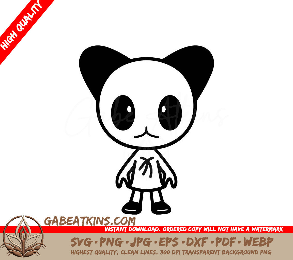 Minimalist  Panda Bear Halloween Mascot SVG SVG