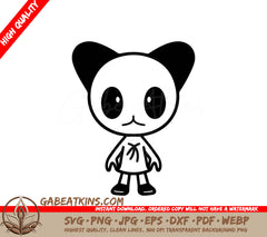 Minimalist  Panda Bear Halloween Mascot SVG SVG