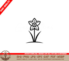 Daffodil Bloom SVG - Digital file in various formats