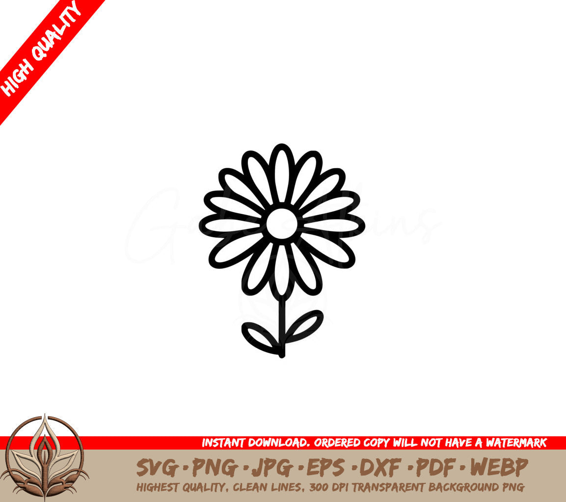 Minimal Daisy SVG Digital Product File