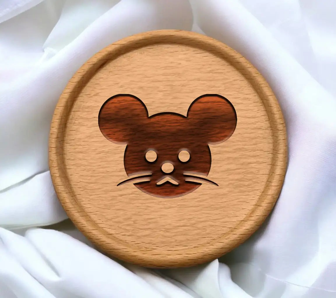 Minimalist Mouse Face SVG -  Vector Illustration SVG