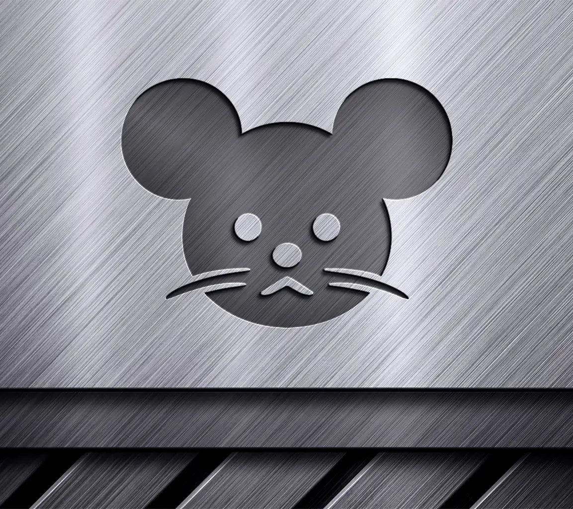 Minimalist Mouse Face SVG -  Vector Illustration SVG