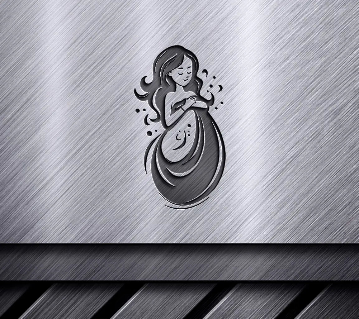 Smiling Pregnant Woman SVG -  Drawing with Closed Eyes SVG