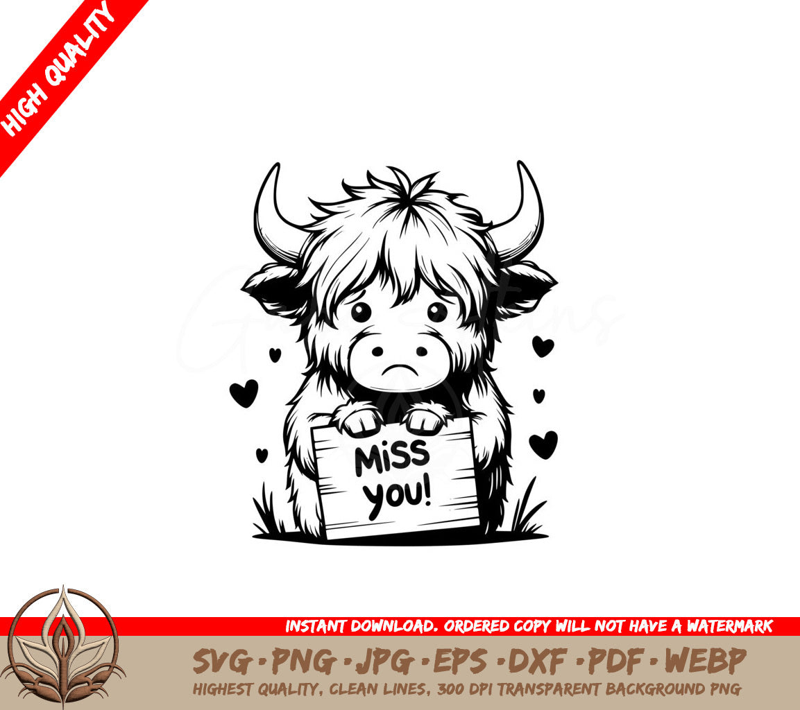 Miss You Cow Digital Product SVG