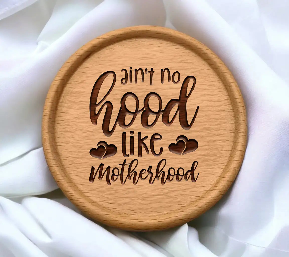 Aint No Hood Like Motherhood SVG - Mom Design with Two Hearts SVG