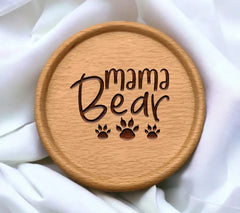 Mama Bear  Design SVG with Paw Prints - Mom Design SVG