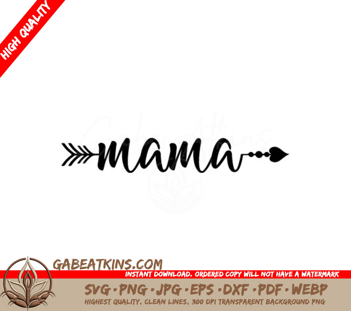  Mama Fishbone Silhouette SVG - Mom Design SVG