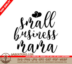 Small Business Mama SVG with Heart - Mom Design SVG