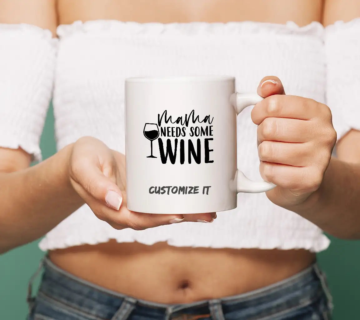 Mama Needs Some Wine SVG - Funny Mom Wine Glass Design SVG