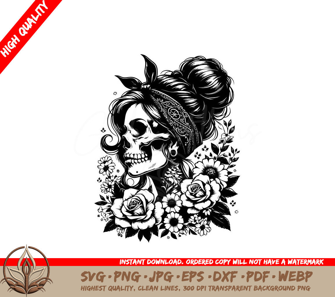 Mom Roses Skeleton SVG Digital File