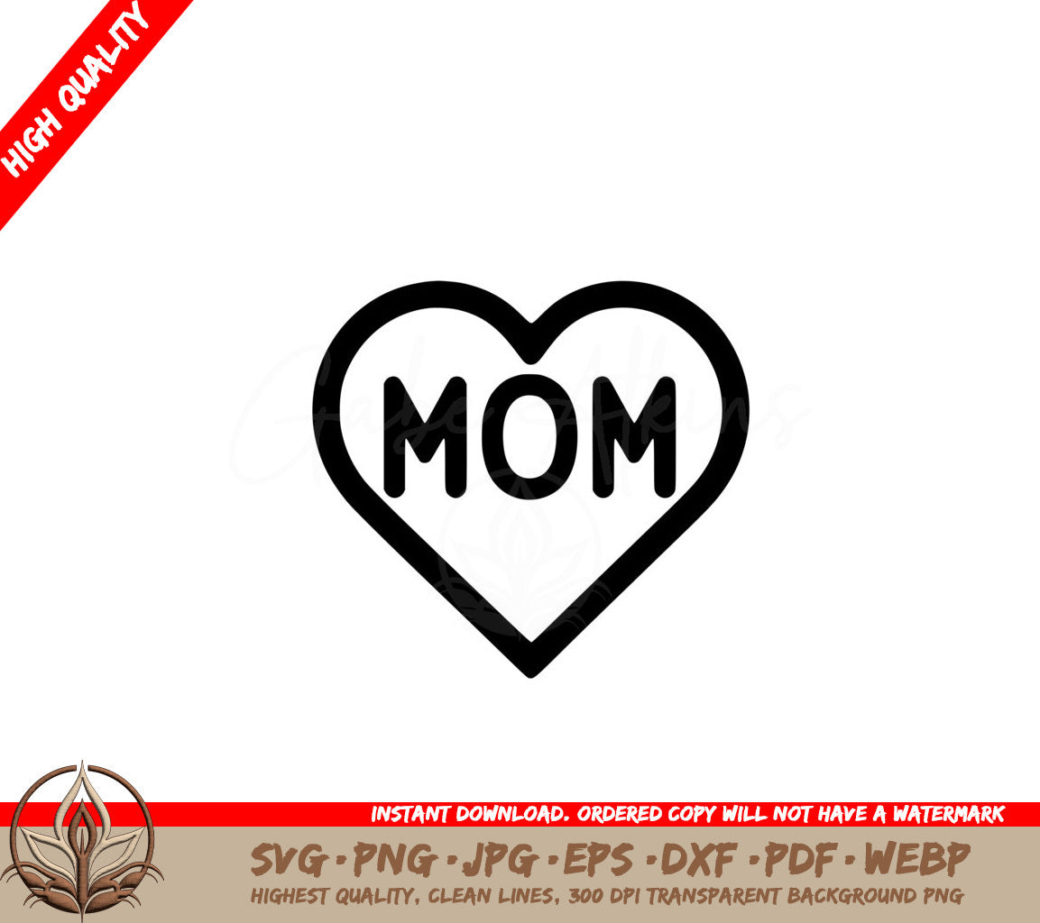 Mother's Heart SVG - Digital Product in Various Formats