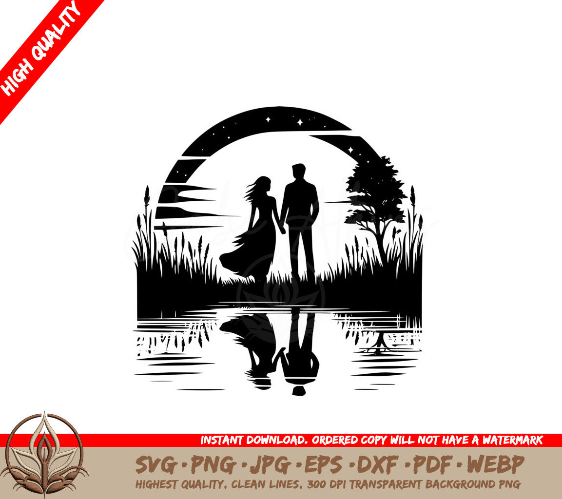 Moonlit Romance Digital File SVG