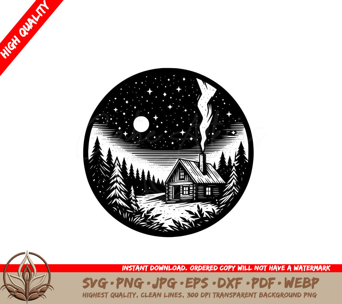 Moonlit Timber Haven SVG Digital Product - 70 formats offered