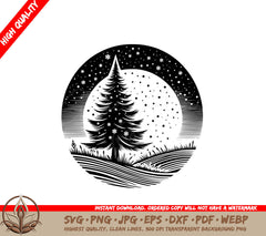 Winter Pine Forest Scene SVG