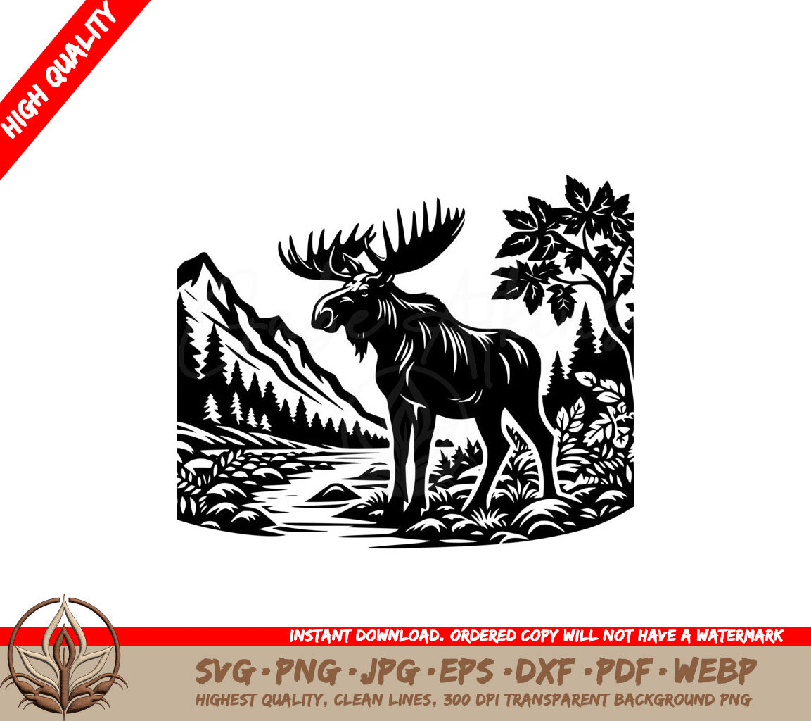 Majestic Moose Mountain Haven SVG