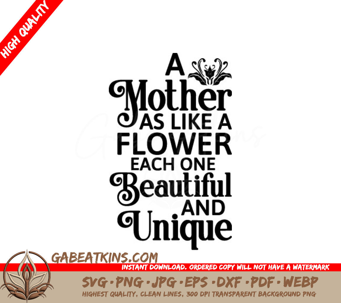 Mothers Day Flower SVG - Unique & Beautiful SVG