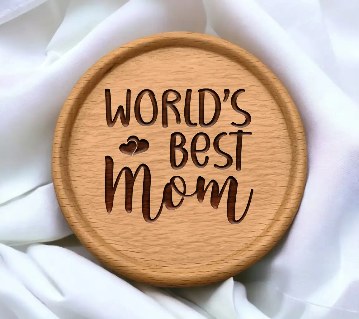 Worlds Best Mom SVG with Heart - Mothers Day Design SVG