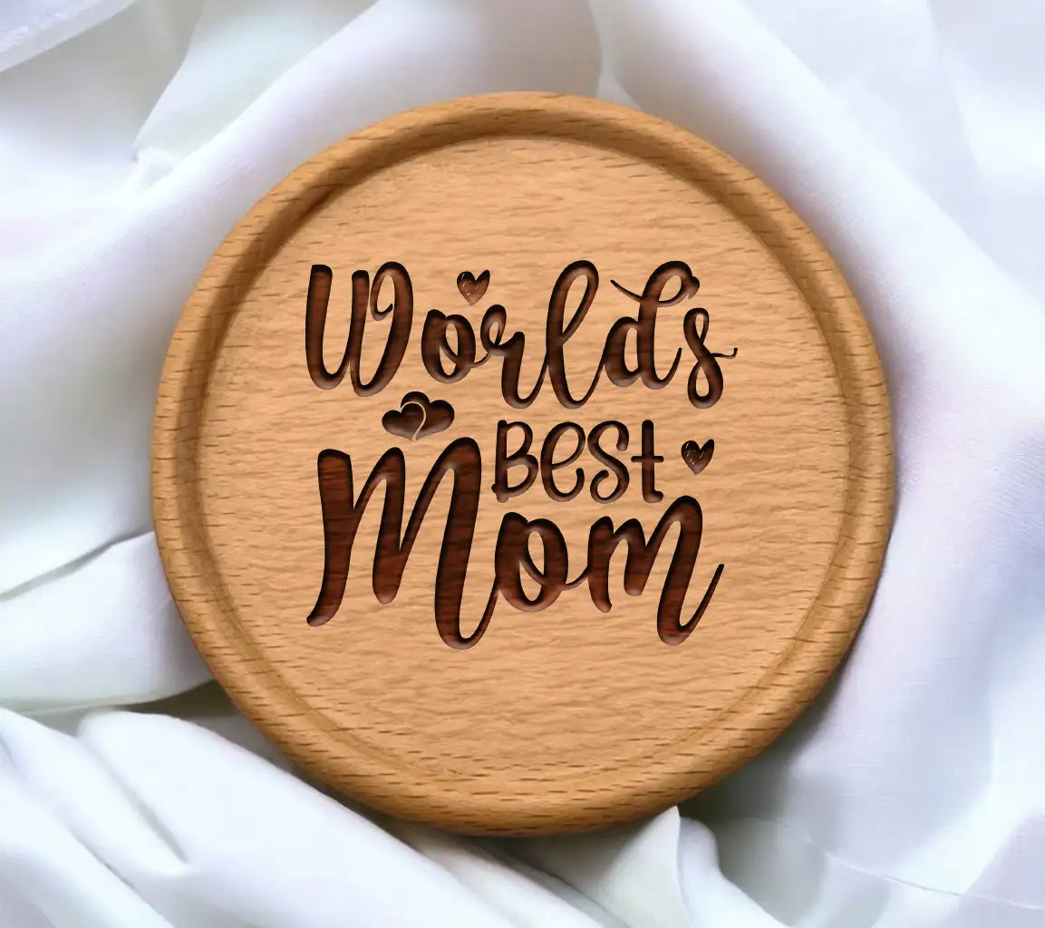 Worlds Best Mom Silhouette SVG -  Heart Design SVG