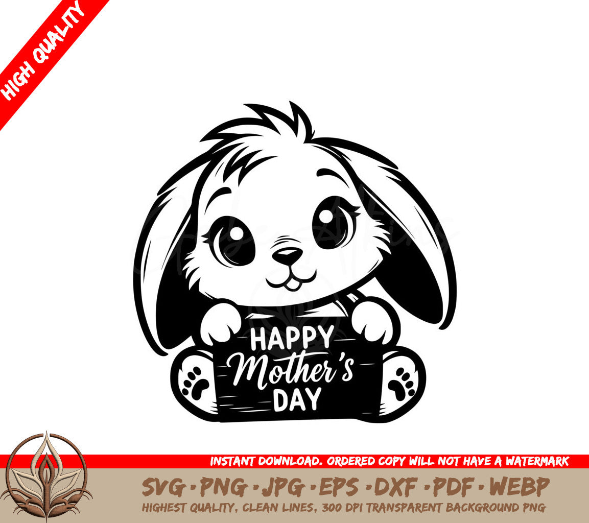 Mother's Day Bunny SVG - Digital Product in various formats.