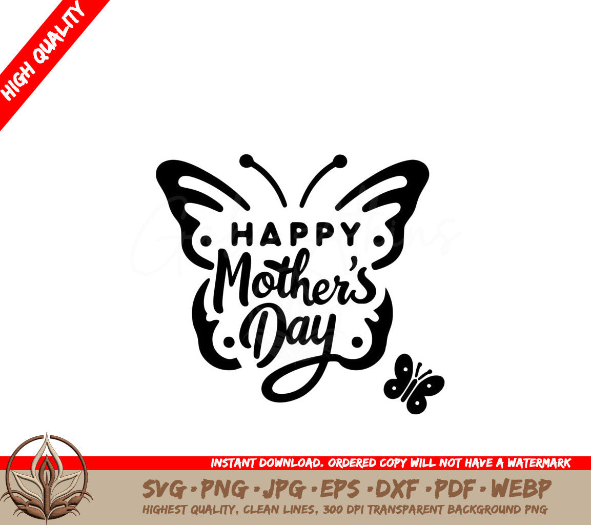 Mother's Day Butterfly SVG with Multiple File Formats