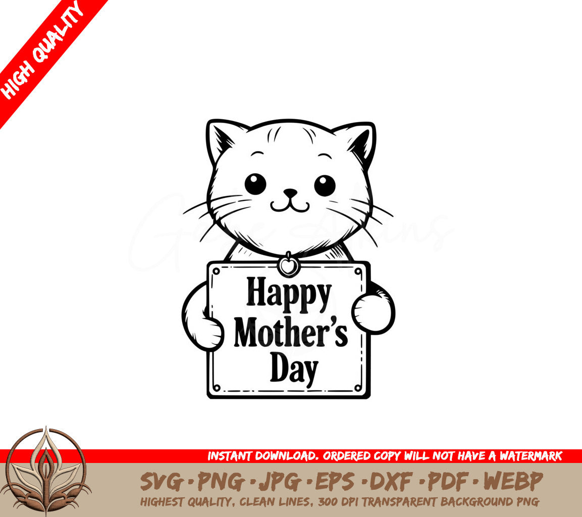 Mother's Day Cat SVG Offered in Multiple File Formats