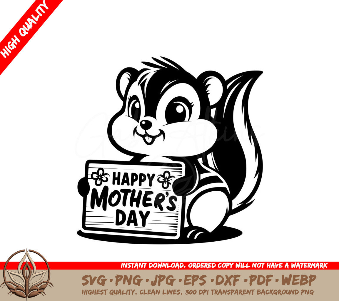 Mother's Day Chipmunk Digital Product - SVG